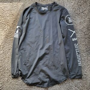 Reverb Men's Black Long Sleeve Logo Shirt Black White Size S/M
